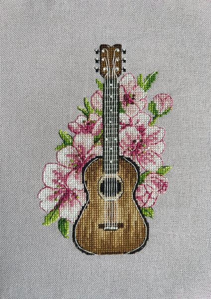 Набір для вишивки хрестиком &laquo;Пісня Сакур&raquo; (гітара та квіти, 25&times;30 см) ЛВ-115 фото